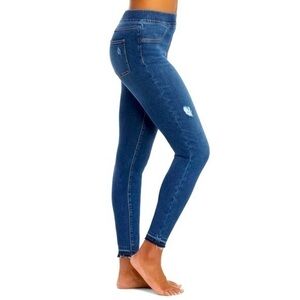 Spanx Vintage Medium Wash Distressed Denim Ankle Skinny Jeans Casual Jeggings